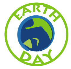 earth day logo with the world in the middle